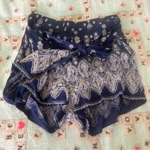 VENUS Navy and White Patterned Women Shorts